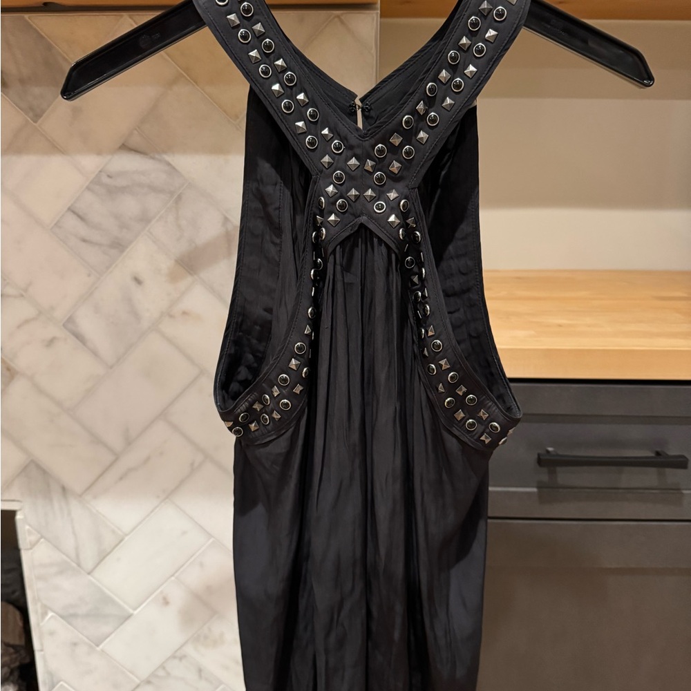 Ramy Brook Black Studded Racerback Tank